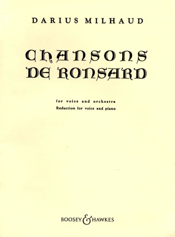 Chansons Ronsard Vo/Pn Book