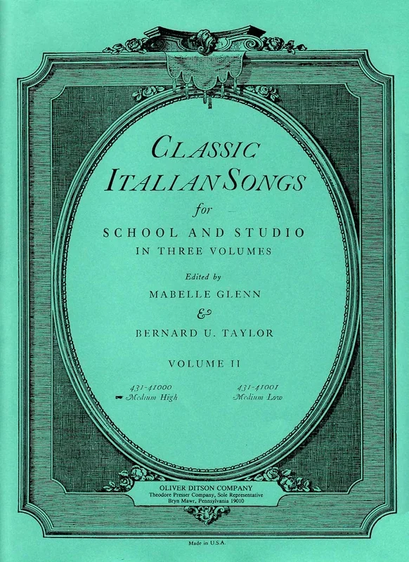 Classic Italian Songs for School and Studio – Volume 2