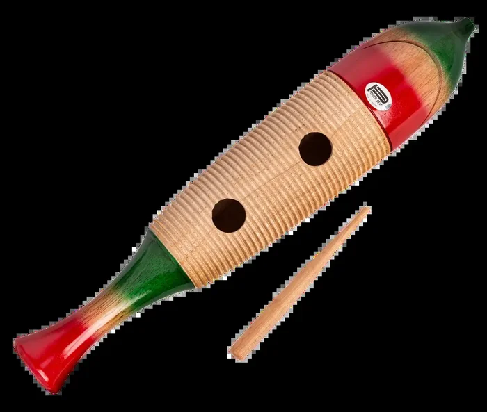CPK ED220 16 Inch Guiro – Large Fish Shape, 3 Inch Diameter, Wooden with Steel Scraper