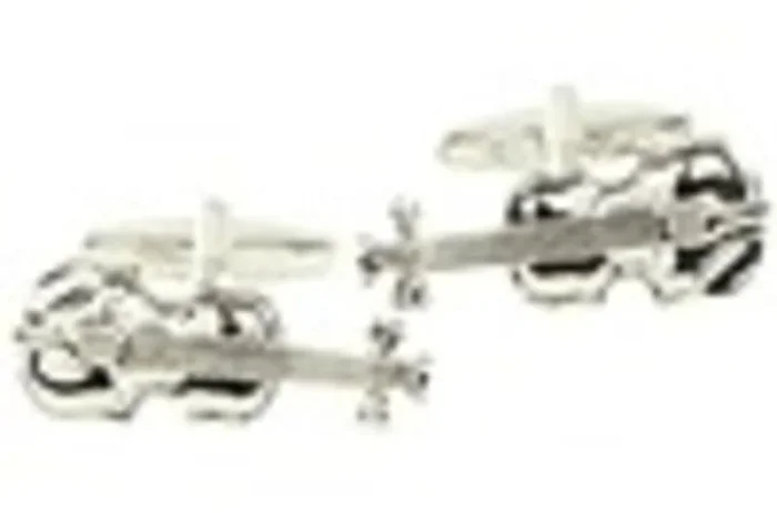 Cuff Links Silvertone W/ Gift Box Violin