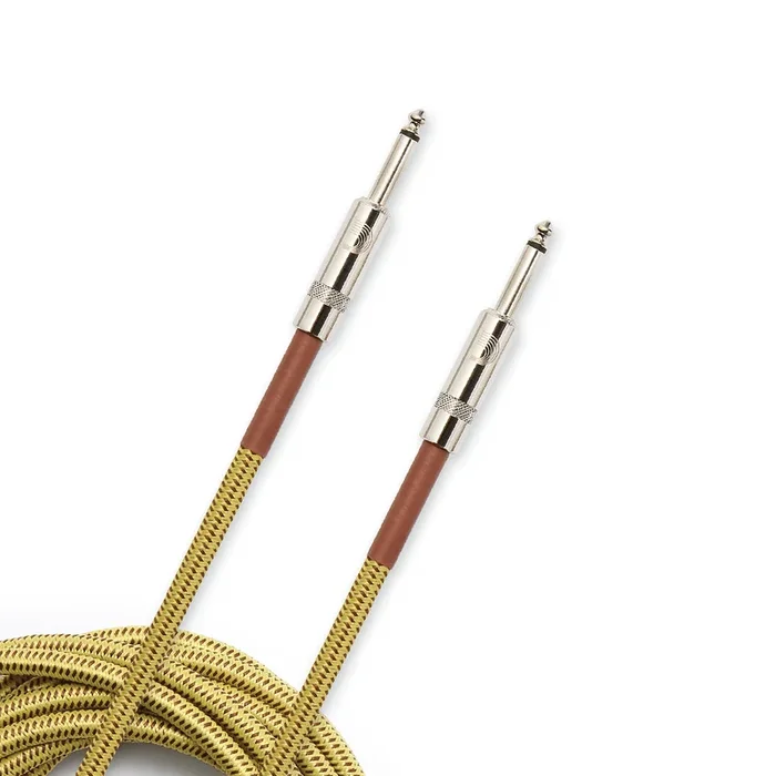 D’Addario 20 Ft Custom Series Braided Instrument Cable Classic Tweed