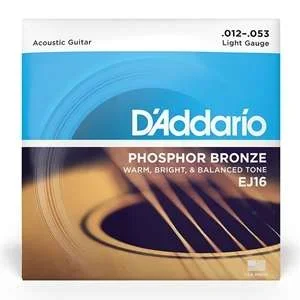 D’Addario EJ16 Phosphor Bronze Light Acoustic Guitar Strings