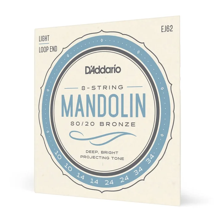 D’Addario EJ62 80/20 Bronze Mandolin Strings, Light, 10-34