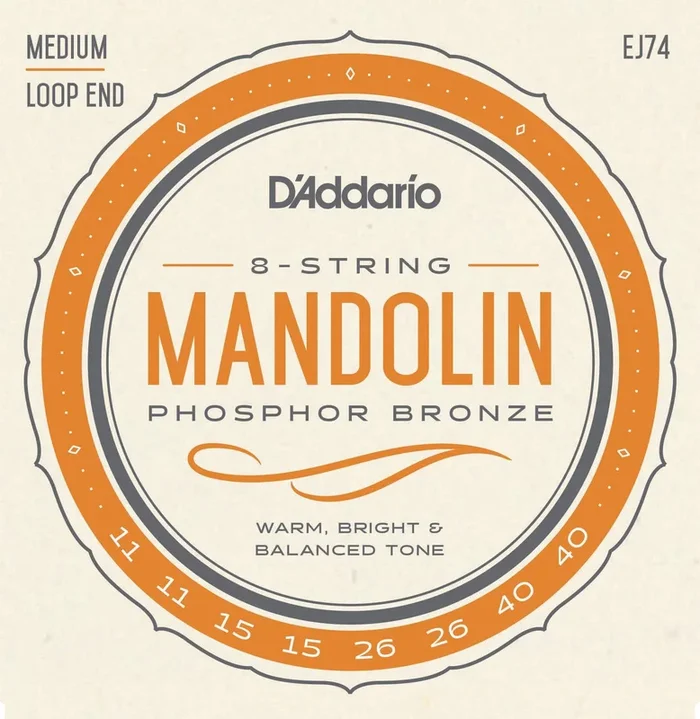 D’Addario EJ74 Mandolin Strings, Phosphor Bronze, Medium, 11-40