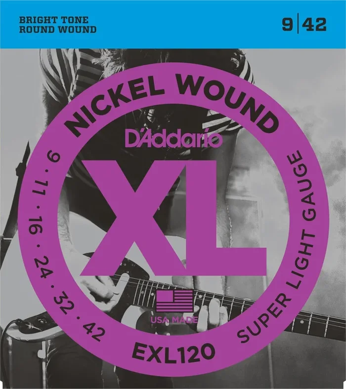 D’Addario EXL120+ Nickel Wound Electric Guitar Strings, Super Light Plus 9.5-44