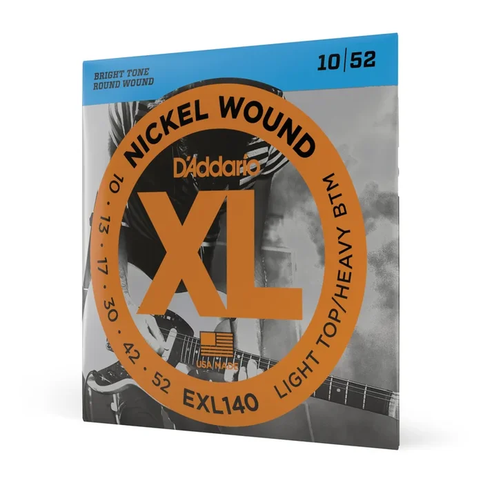 D’Addario EXL140 Nickel Wound Electric Guitar Strings, Light Top/Heavy Bottom, 10-52
