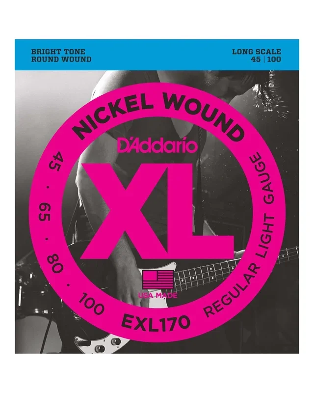 D’Addario EXL170 XL Nickel Round Wound Long Scale Light Gauge Electric Bass Strings