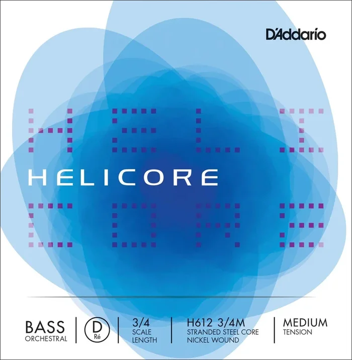 D’Addario Helicore Orchestral Bass Single D String, 3/4 Scale, Medium Tension