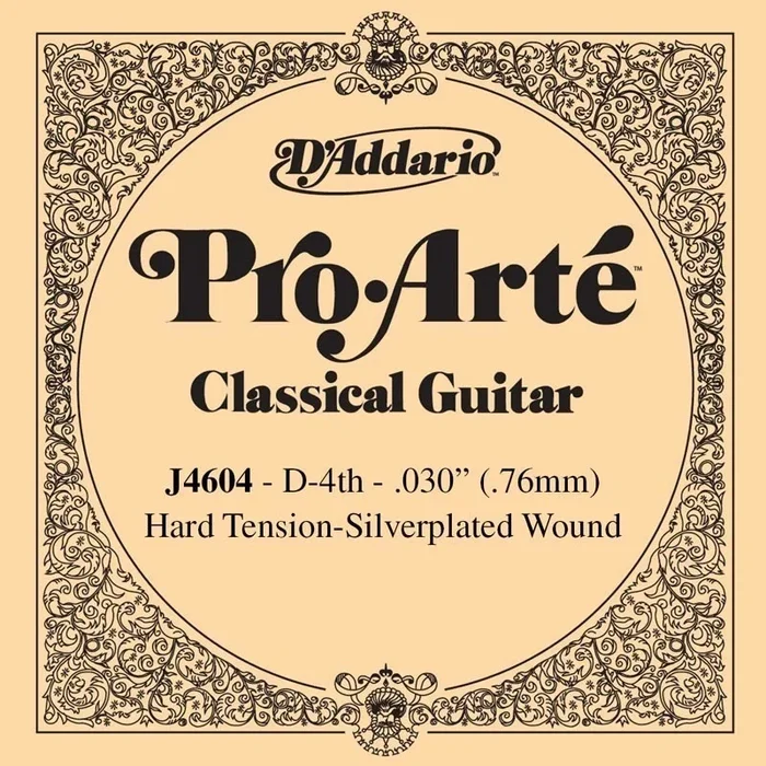 D’Addario J4604 Pro-Arte Nylon Classical Guitar Single String, Hard Tension, Fourth String