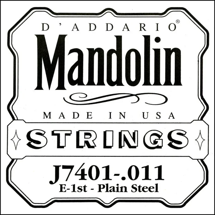 D’Addario J7401Plain Steel Mandolin Single String, First String, .011