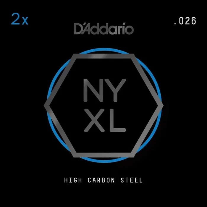 D’Addario NYXL 2-Pack Plain Steel Guitar Strings, .026