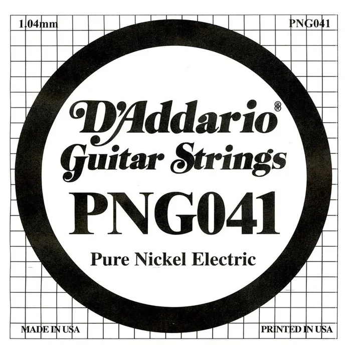 D’Addario PNG041 Pure Nickel Electric Guitar Single String, .041