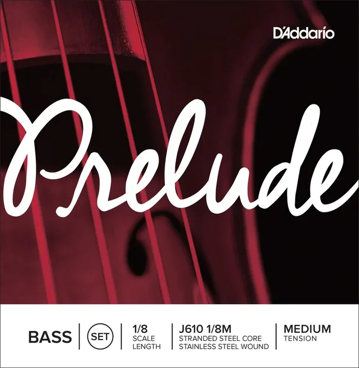 D’Addario Prelude Bass String Set, 1/8 Scale, Medium Tension