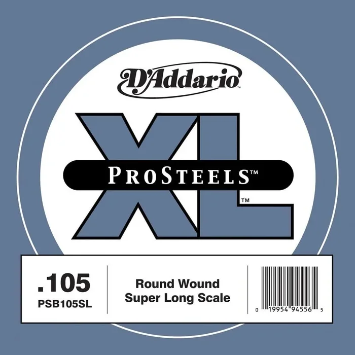 D’Addario PSB105SL ProSteels Bass Guitar Single String, Super Long Scale, .105