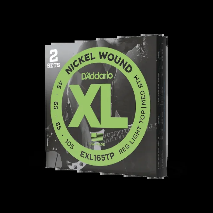 D’Addario Regular Light Top/Medium Bottom Long Scale Bass Strings 2-Pack