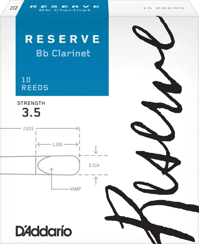 D’Addario Reserve Bb Clarinet Reeds, Strength 3.5, 10-pack