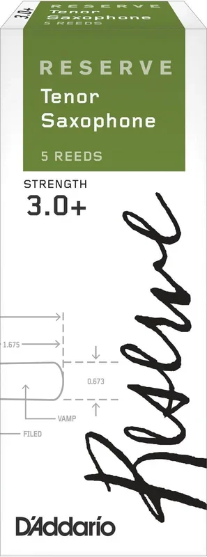 D’Addario Reserve Tenor Saxophone Reeds, Strength 3.0+, 5-pack