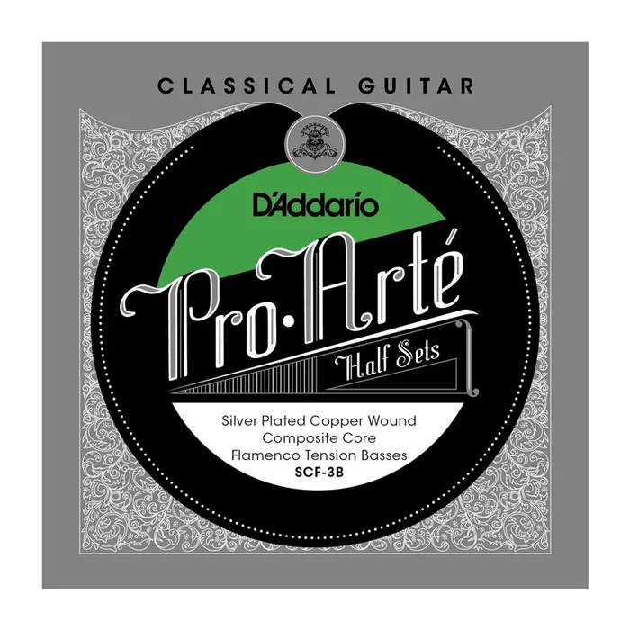 D’Addario SCF-3B Pro-Arte Silver Plated Copper on Composite Core Classical Guitar Half Set, Flamenco Tension