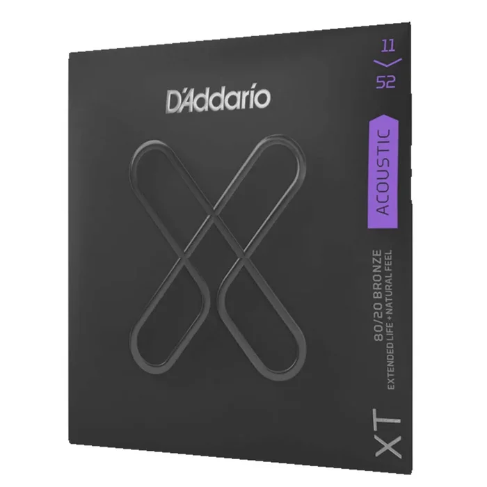 D’Addario XTABR1152 Acoustic Guitar Strings XT 80/20 Bronze 11-52 Custom Light