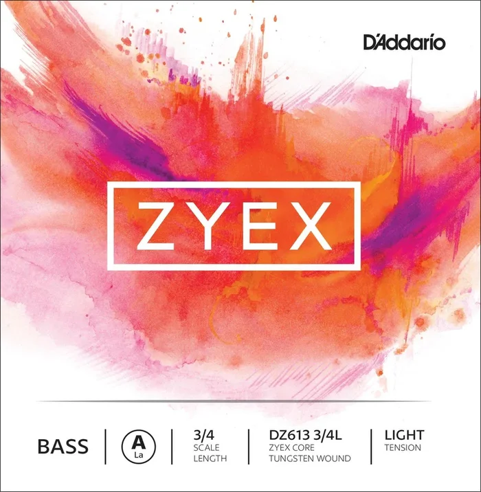 D’Addario Zyex Bass Single A String, 3/4 Scale, Light Tension