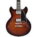 D’Angelico Premier Mini DC Semi-Hollow Electric Guitar With Stopbar Tailpiece Brown Burst