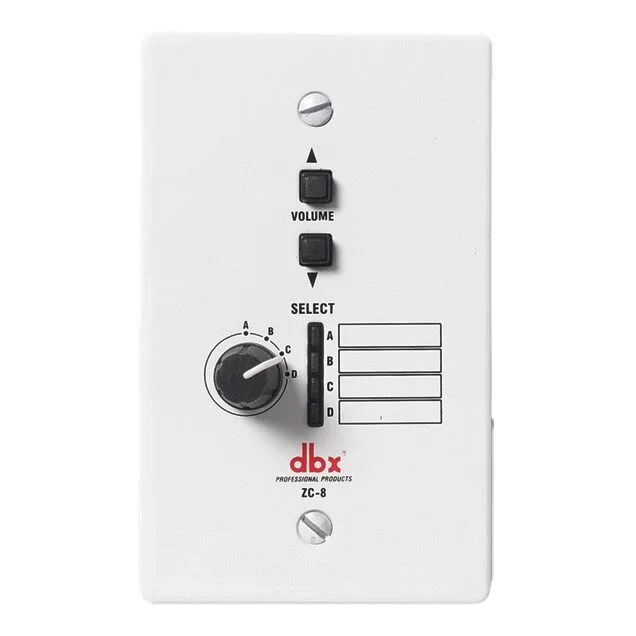 DBX ZC8 Wall Mount Volume Controller for DriveRack & ZonePRO – Analog DC Voltage, RJ-45, 9 Zones, 1000 ft Range, Scene & Mute Control