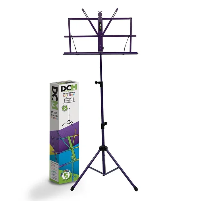 DCM BS01-PU Purple Music Stand with Carry Bag, Adjustable Height 70-142 cm