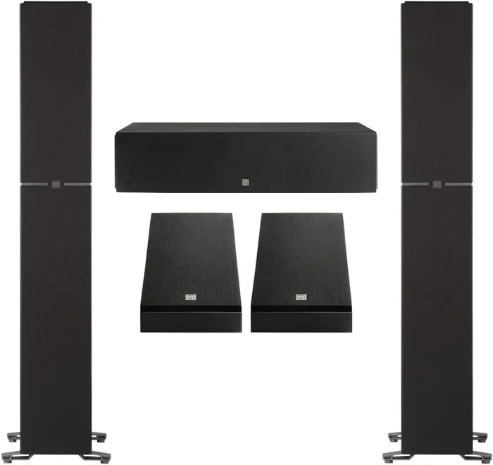 Definitive Technology Dymension 5-Channel Surround Sound System – Bundle with (2) DM70 Towers, (1) DM30 Center Channel, and (2) DM95 Rear Speakers (Bundle)
