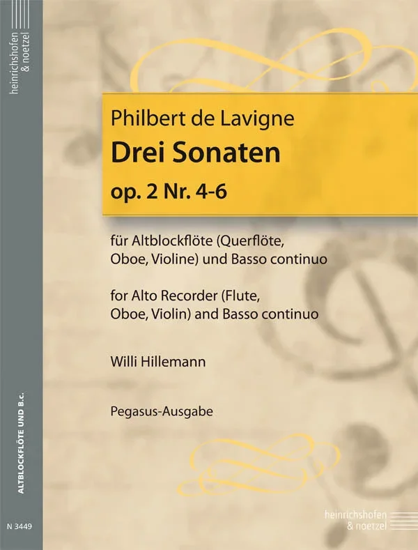 Delavigne: Sonatas, Op. 2, Nos. 4-6 (arr. for recorder & basso)