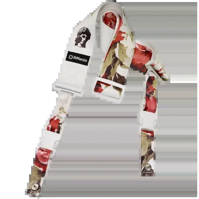 Dimarzio ClipLock Polyphia Floral Music White Guitar Strap