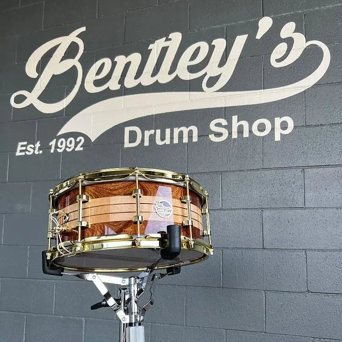 Doc Sweeney Drums “Rings ” Stave Segmented Caribbean Rosewood & Curly Maple 6.5×14 ” Snare Drum