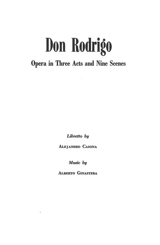 Don Rodrigo Libretto