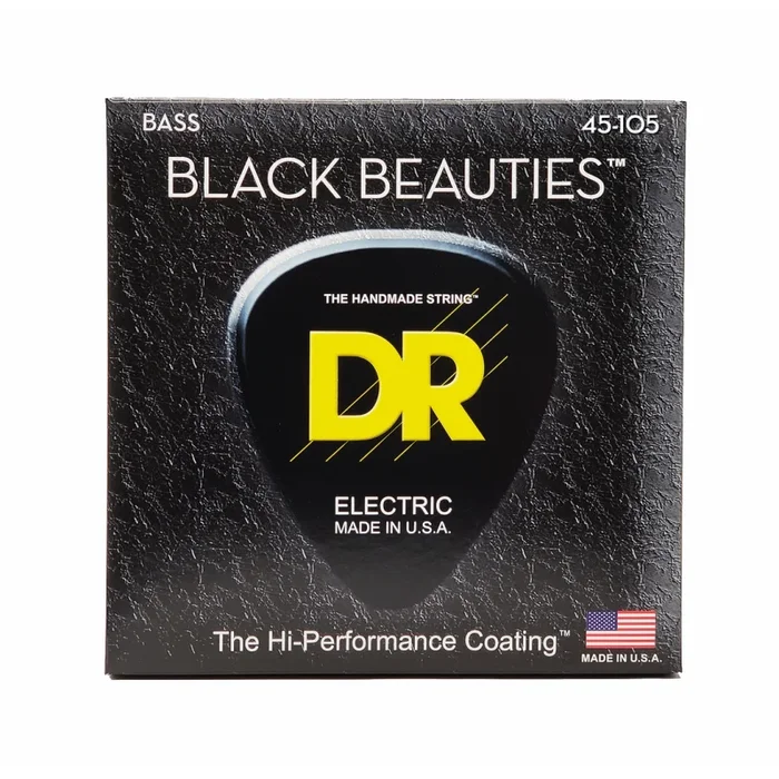 DR Black Beauties Medium Black Colored Bass Strings 45-105