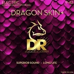 DR DRAGON SKIN+™ – Accurate Core Technology w/Coated Wrap Wire, Electric Guitar Strings: Light 9-42
