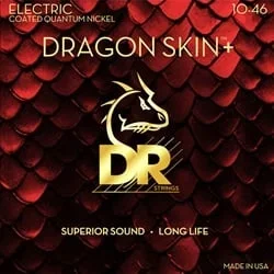 DR DRAGON SKIN+™ – Accurate Core Technology w/Coated Wrap Wire, Electric Guitar Strings: Medium 10-46
