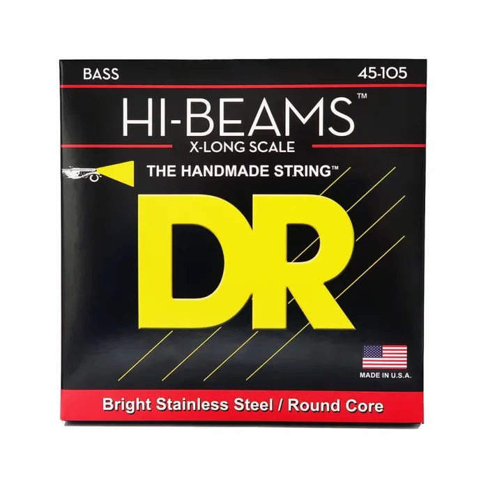 DR Hi-Beam Medium Stainless Steel Bass Strings 45-105 X-Long Scale
