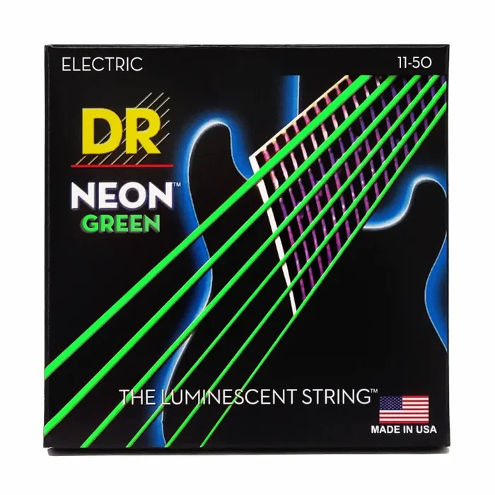 Dr Hi-Def Neon Green Electric Guitar Strings Heavy 11-50