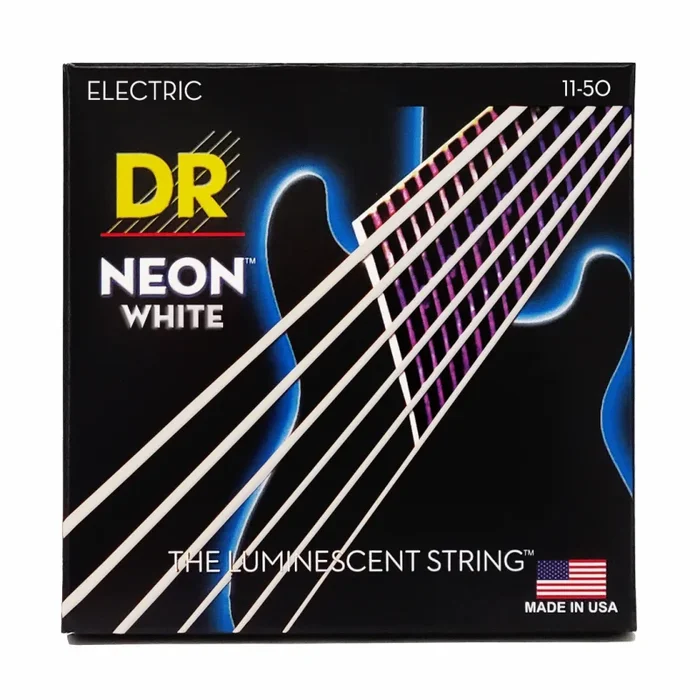 Dr Hi-Def Neon White Electric Guitar Strings Heavy 11-50