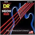 DR Strings Hi-Def NEON Red Coated Lite Bass Strings (40-100) Standard