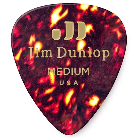 Dunlop Celluloid Shell Guitar Pick 12-Pack – Tortoise Shell (Medium)