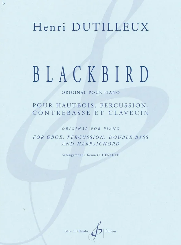 Dutilleux: Blackbird – arr. for oboe, percussion, double bass and harpsichord