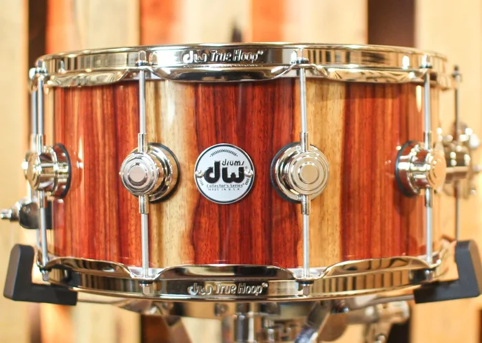 DW 6.5×14 Collector’s Cherry/Spruce Candy Stripe Padauk Snare Drum – SO#1302280