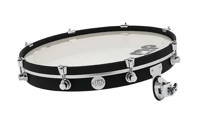 DW Design Series Pancake Drum 2.5×20 Black Satin Lacquer w/ Chrome Hardware