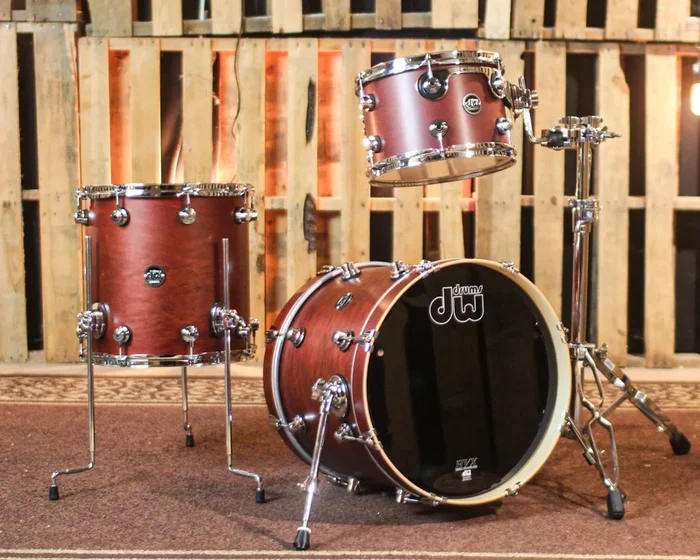 DW Performance Tobacco Stain Bop Drum Set – 14×18, 8×12, 14×14