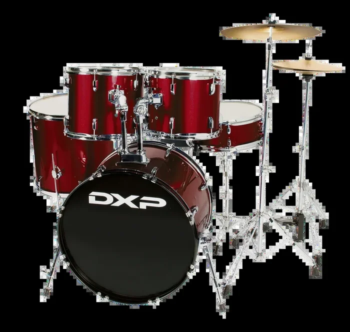 DXP TX04PWR Drum Kit 5 Piece 22 Inch Bass Drum with Stool – Wine Red