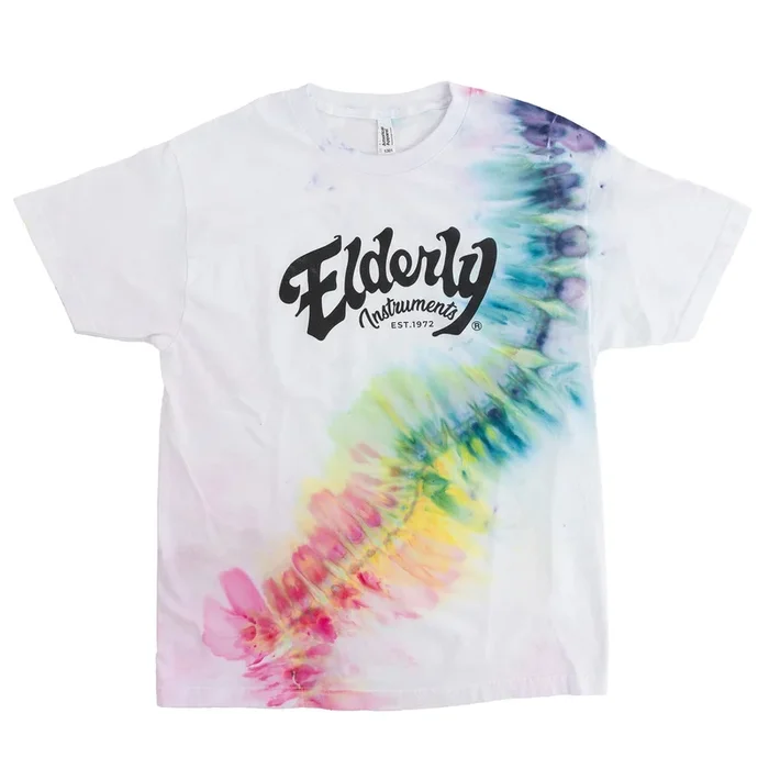 Elderly Instruments Tie-Dyed Logo Shirt, Rainbow Side Worm Pattern (Various Sizes)