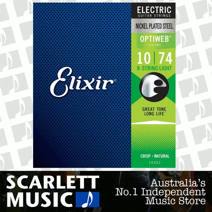 Elixir 19062 10-74 Optiweb 8-String Light Electric Guitar Strings