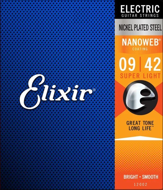 Elixir Nickel-Plated Steel Electric Guitar Strings with NANOWEB Technology (9-42)