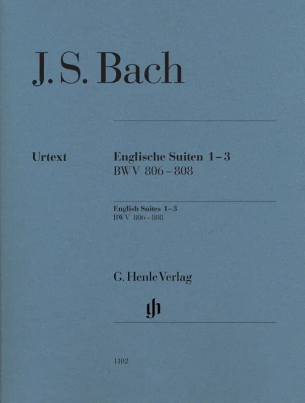 English Suites 1-3 Bwv 806-808 Without Fingering (Softcover Book)