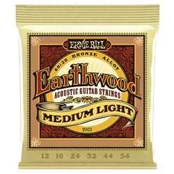 Ernie Ball 2003 Earthwood Medium Light 80/20 Bronze Acoustic Guitar Strings – 12-54 Gauge